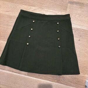 H&M Divided Stylish Green Skirt with Button Accents